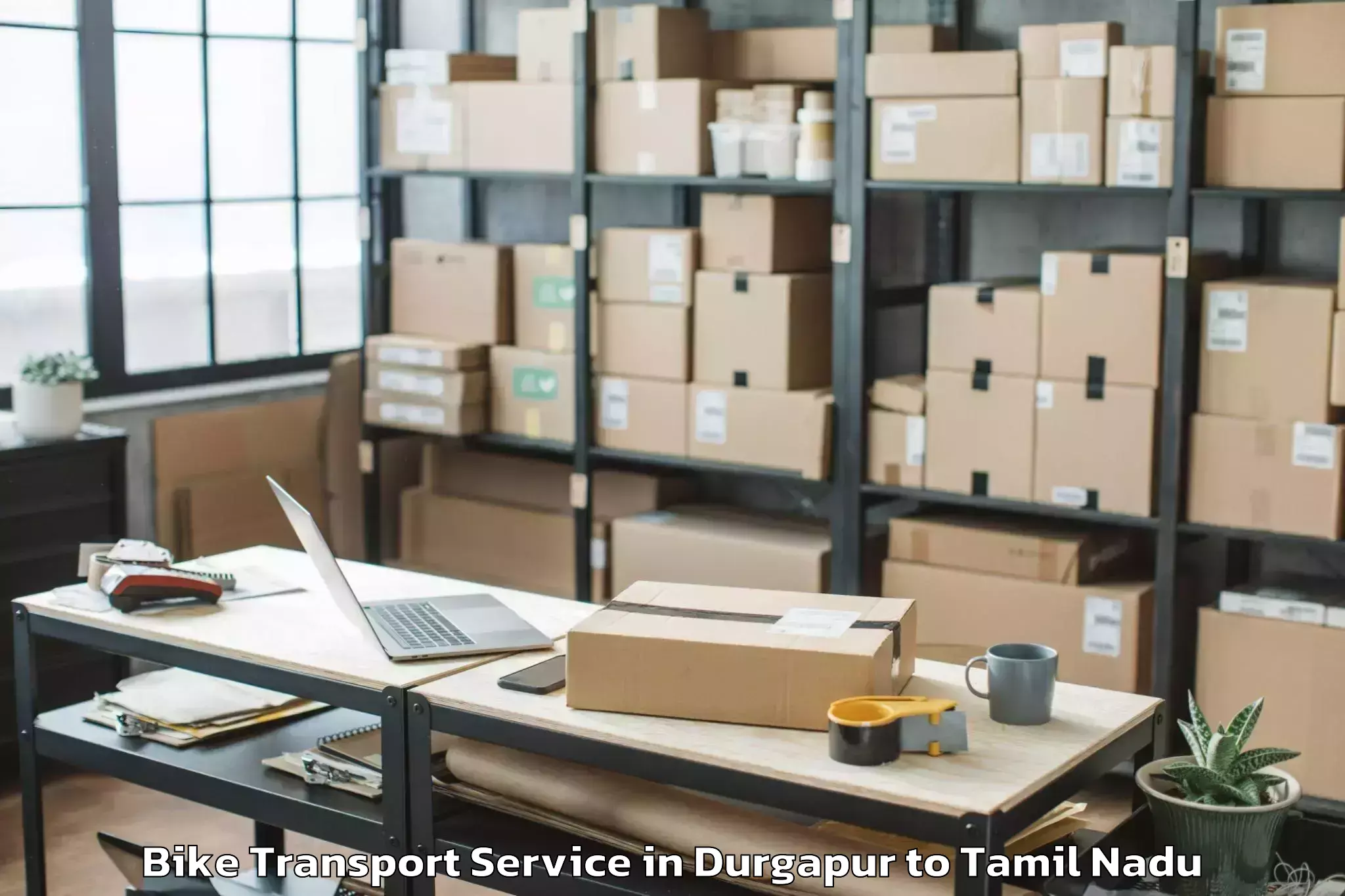 Top Durgapur to Tuticorin Airport Tcr Bike Transport Available